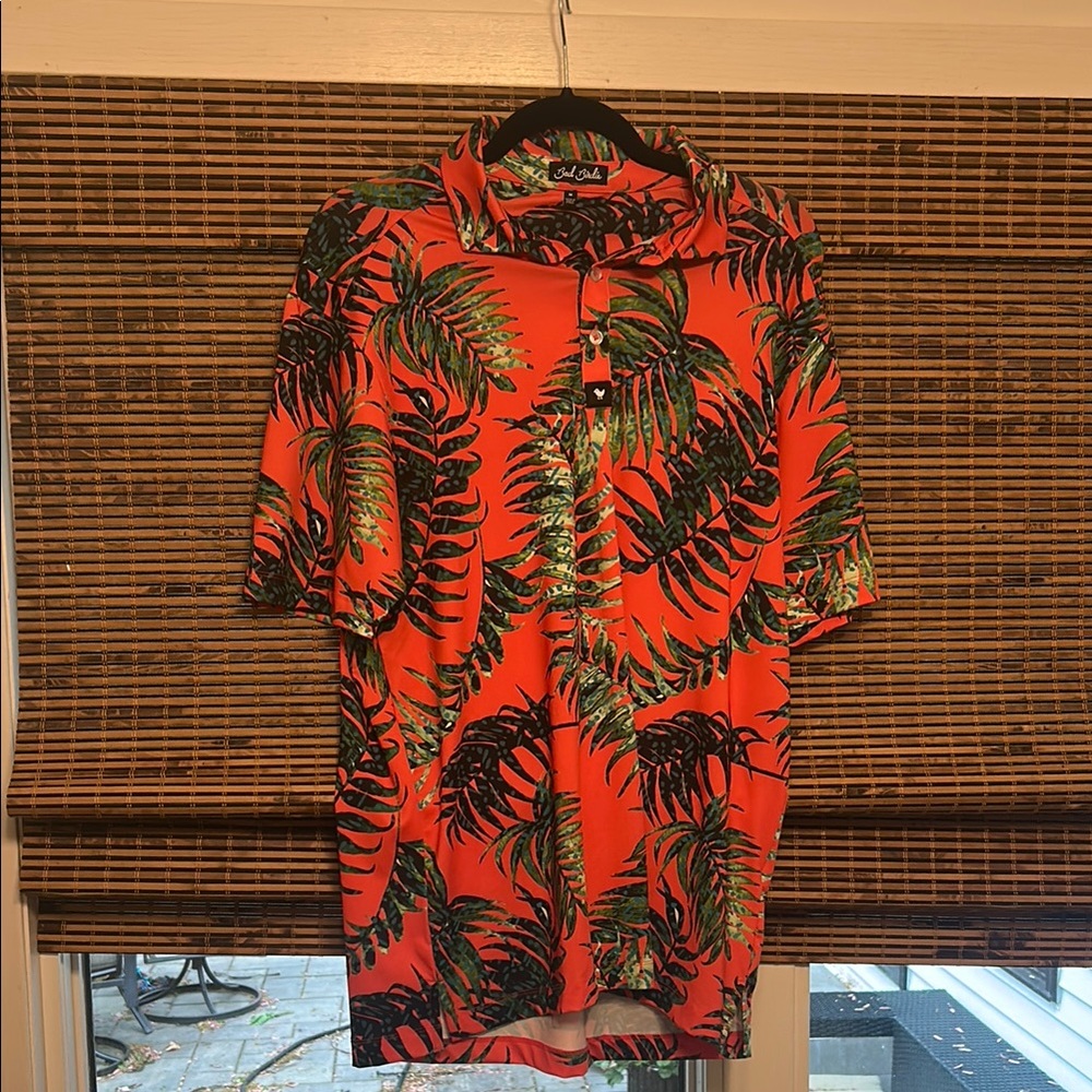 Bad Birdie Red Tropical Shirt Size M